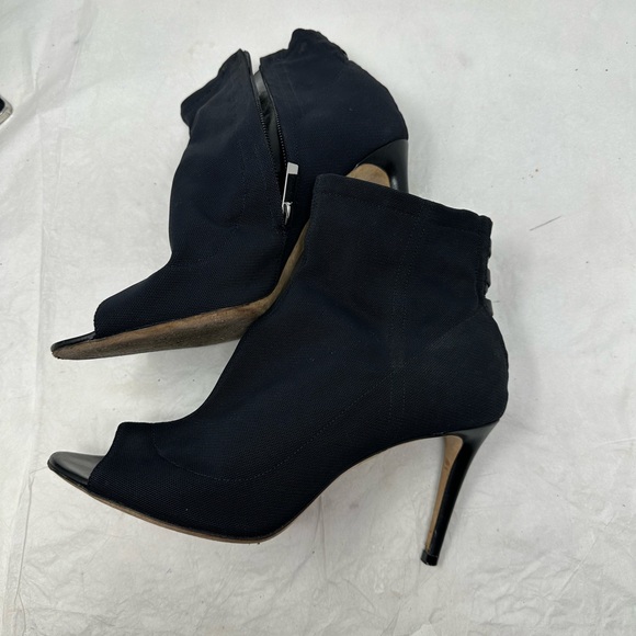 Jimmy Choo Black Mesh Driana Peeps Toes Booties Size 37 - Picture 4 of 15